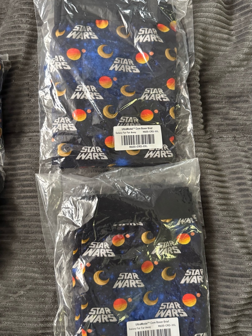 MeUndies Star Wars Boxer Briefs in Black with Blue Galaxy and Orange Accents